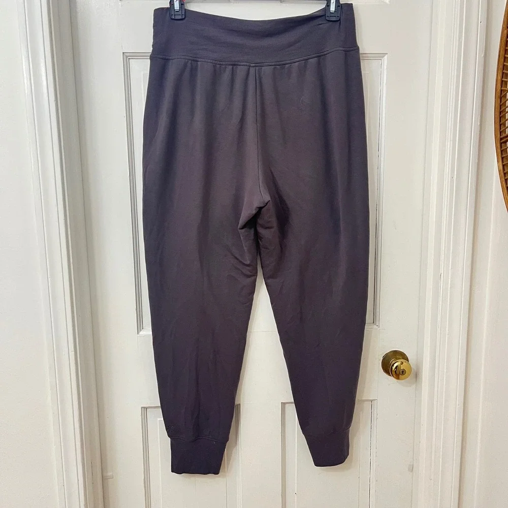 Athleta Sz L High Rise Jogger Soft Fleece Gray Pants‎ Activewear Athleisure